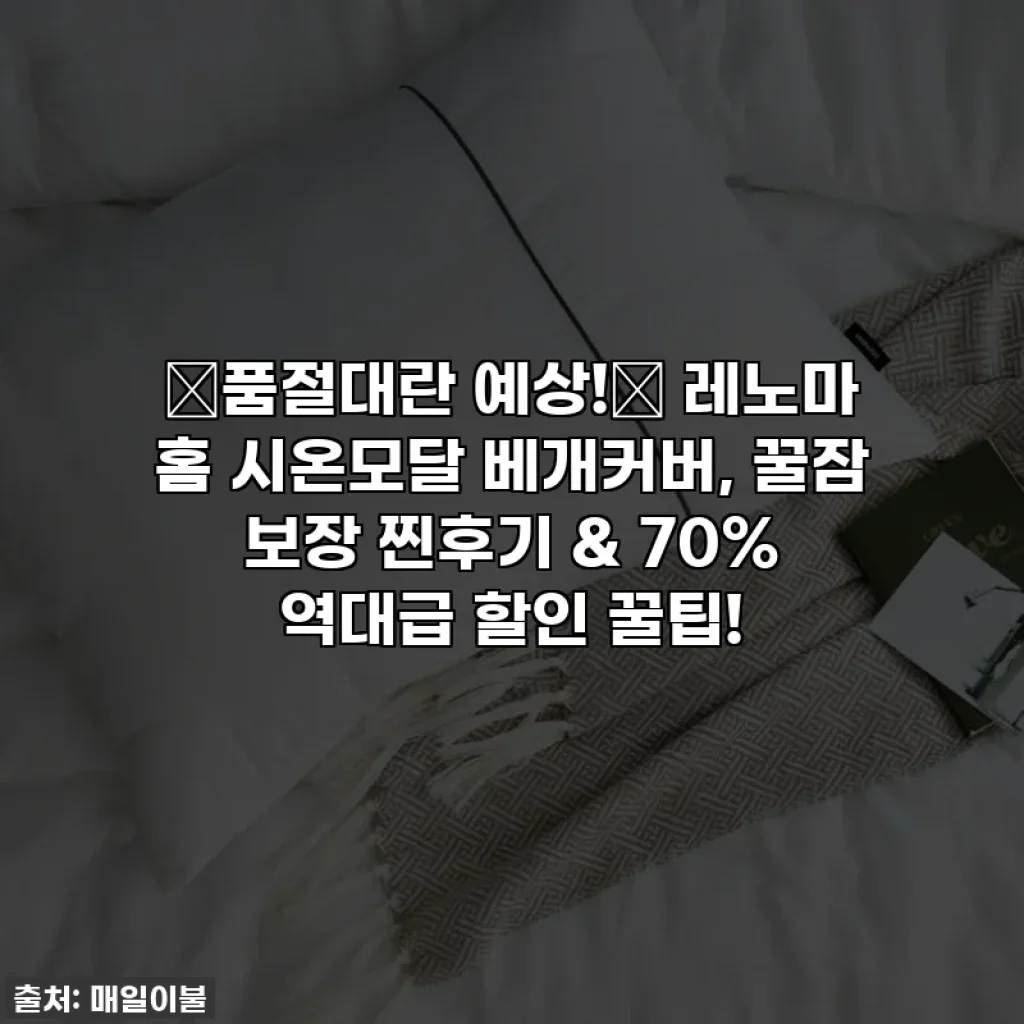 ✨품절대란 예상!✨ 레노마 홈 시온모달 베개커버, 꿀잠 보장 찐후기 & 70% 역대급 할인 꿀팁!