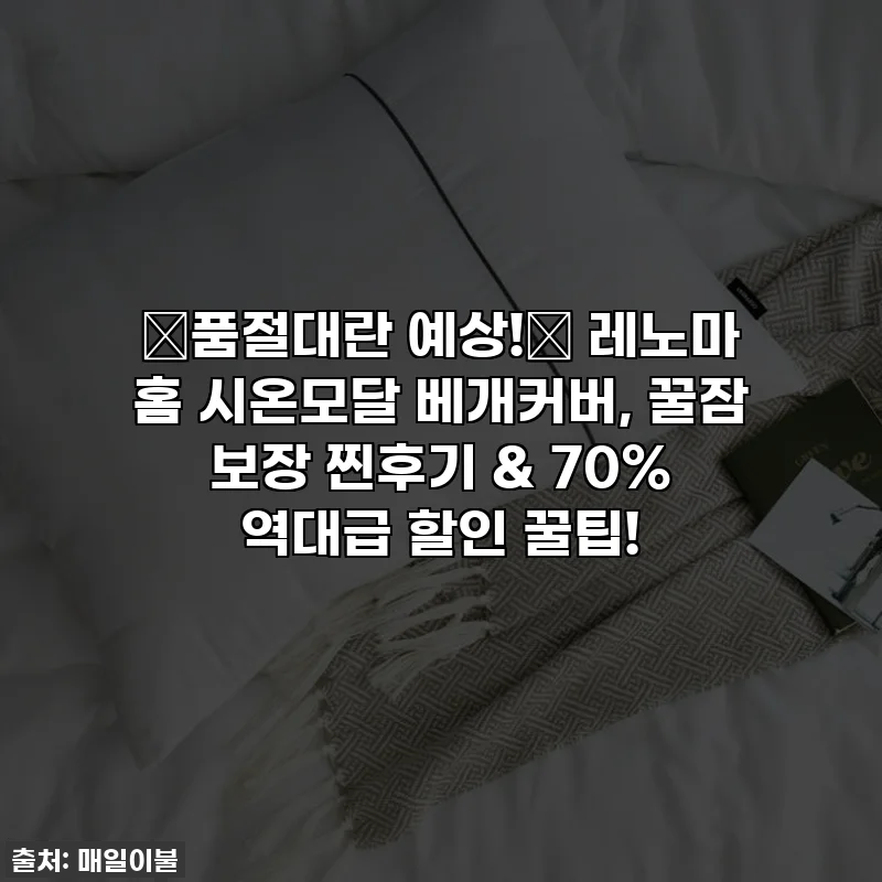 ✨품절대란 예상!✨ 레노마 홈 시온모달 베개커버, 꿀잠 보장 찐후기 & 70% 역대급 할인 꿀팁!