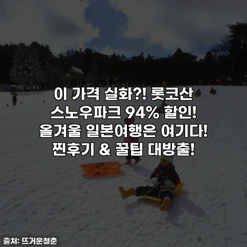 이 가격 실화?! 롯코산 스노우파크 94% 할인! 올겨울 일본여행은 여기다! 찐후기 & 꿀팁 대방출!