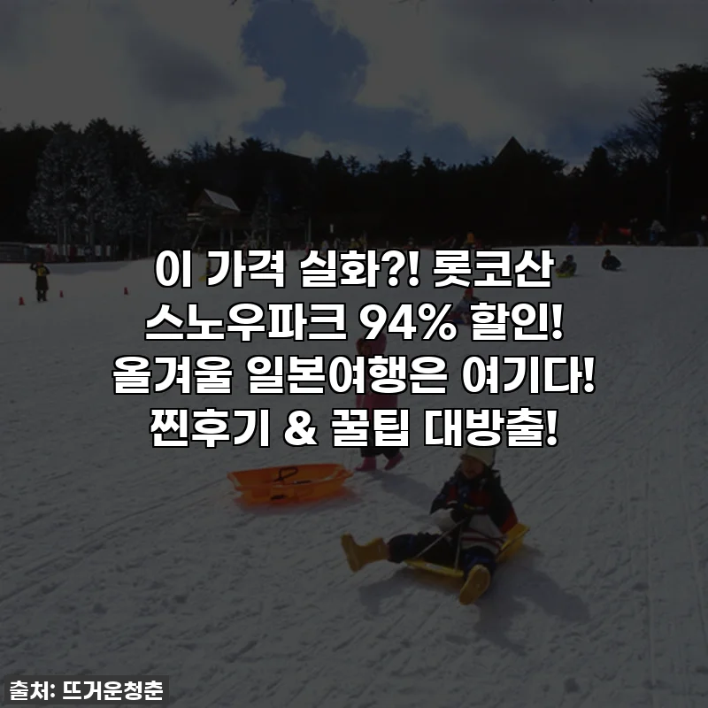 이 가격 실화?! 롯코산 스노우파크 94% 할인! 올겨울 일본여행은 여기다! 찐후기 & 꿀팁 대방출!