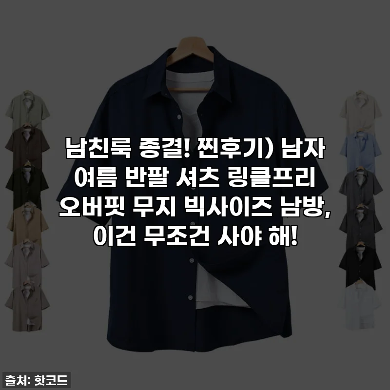 남친룩 종결! 찐후기) 남자 여름 반팔 셔츠 링클프리 오버핏 무지 빅사이즈 남방, 이건 무조건 사야 해!