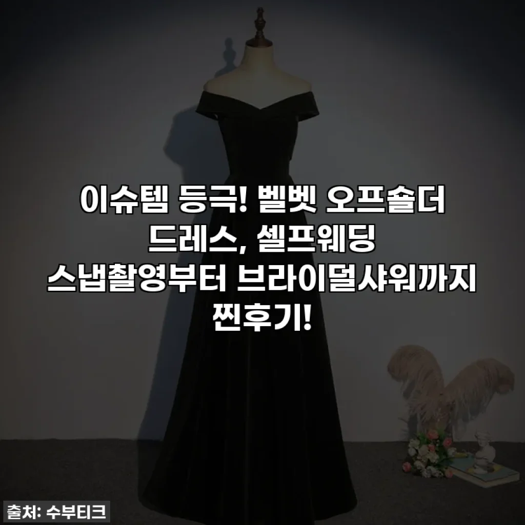 이슈템 등극! 벨벳 오프숄더 드레스, 셀프웨딩 스냅촬영부터 브라이덜샤워까지 찐후기!