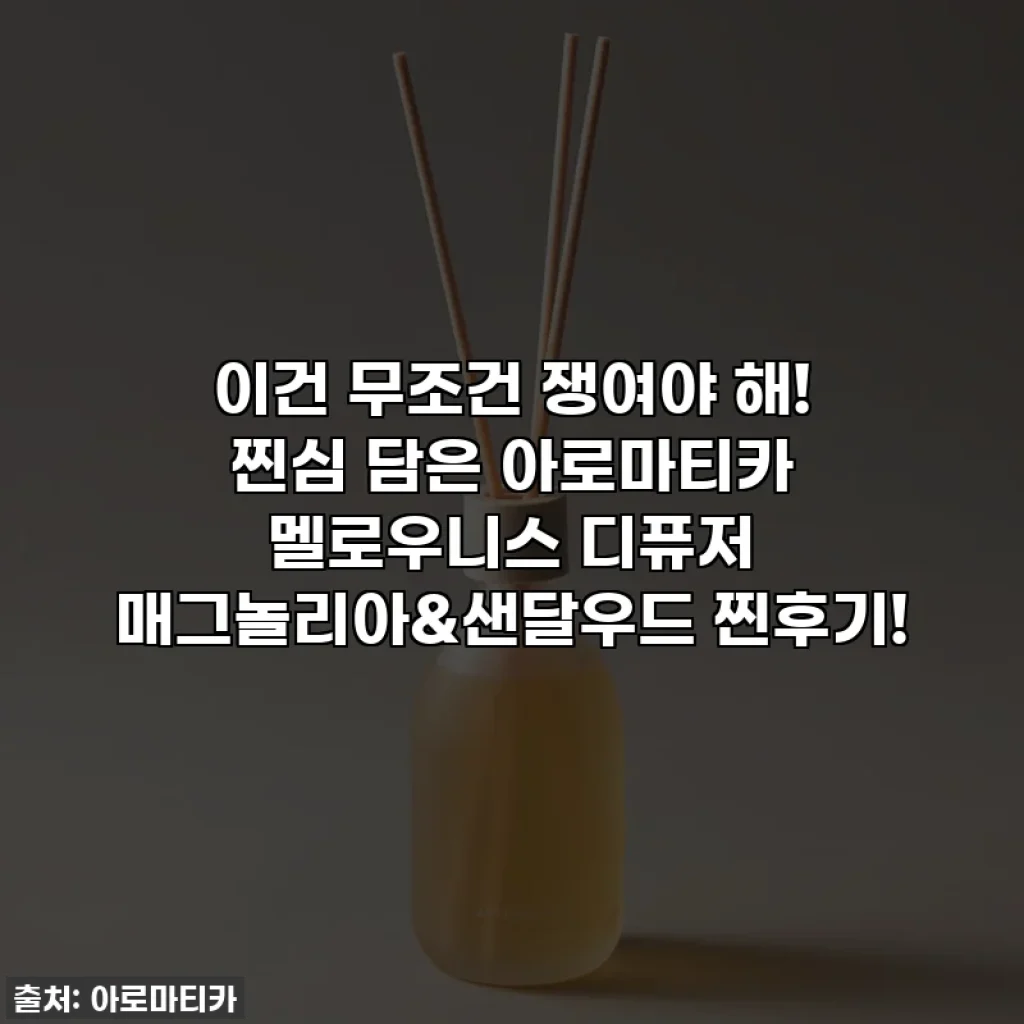 이건 무조건 쟁여야 해! 찐심 담은 아로마티카 멜로우니스 디퓨저 매그놀리아&샌달우드 찐후기!