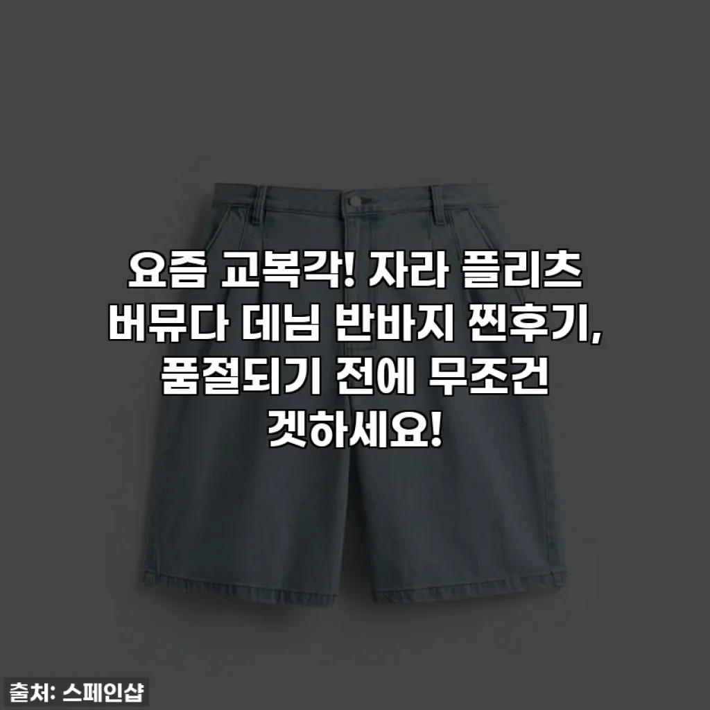 요즘 교복각! 자라 플리츠 버뮤다 데님 반바지 찐후기, 품절되기 전에 무조건 겟하세요!