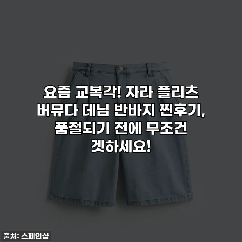 요즘 교복각! 자라 플리츠 버뮤다 데님 반바지 찐후기, 품절되기 전에 무조건 겟하세요!