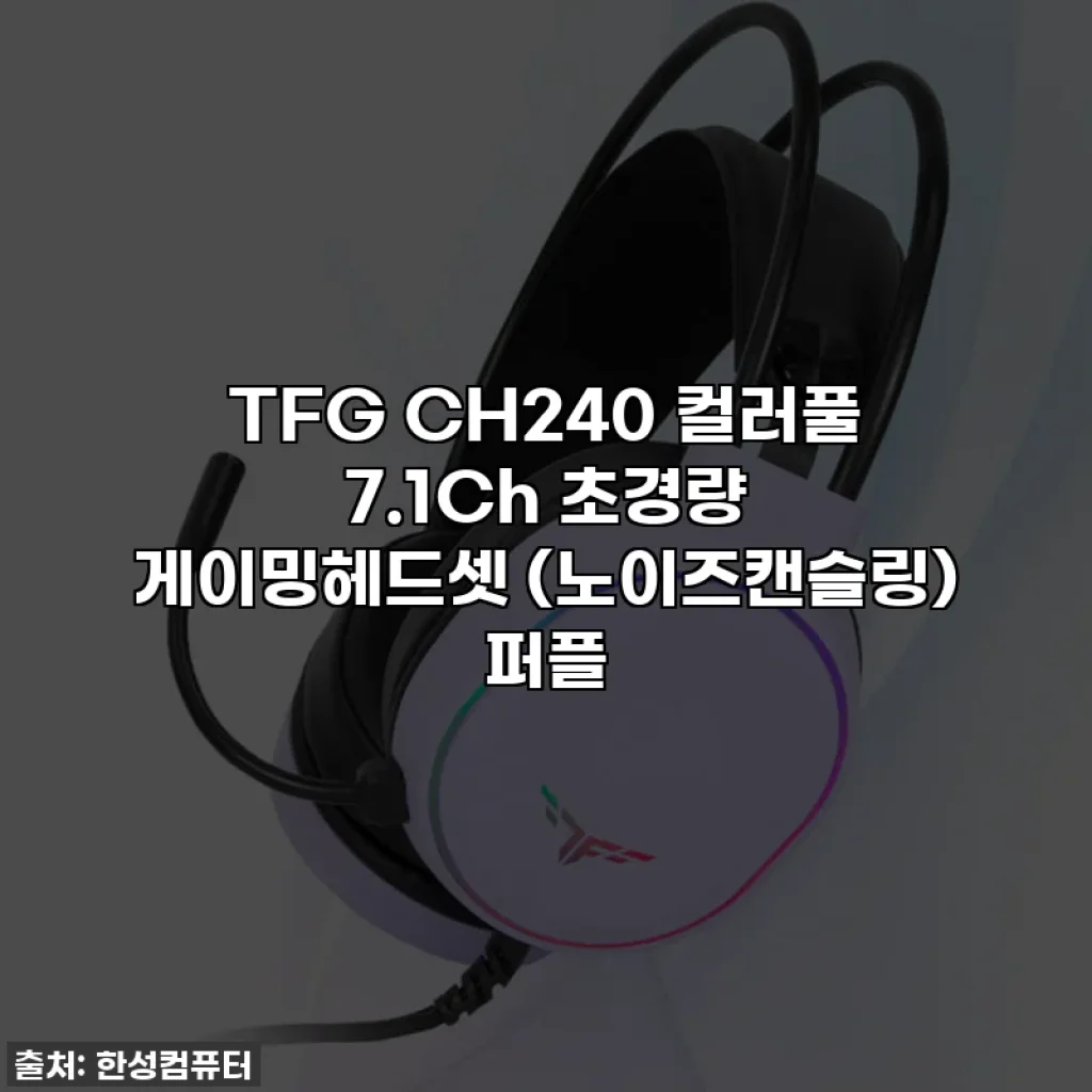 TFG CH240 컬러풀 7.1Ch 초경량 게이밍헤드셋 (노이즈캔슬링) 퍼플