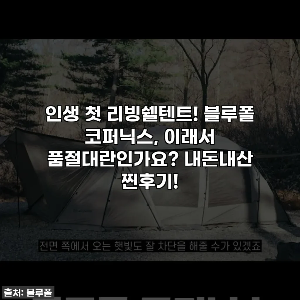인생 첫 리빙쉘텐트! 블루폴 코퍼닉스, 이래서 품절대란인가요? 내돈내산 찐후기!