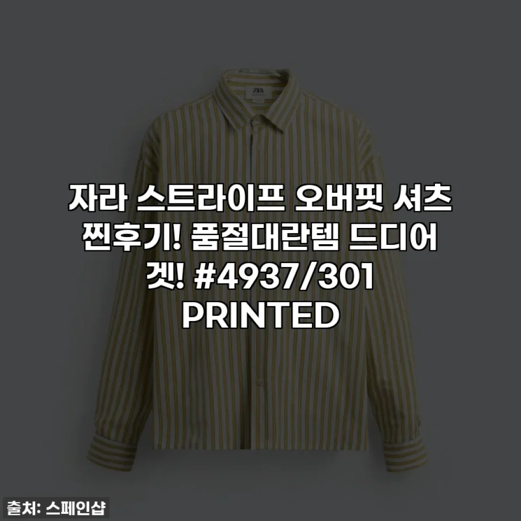 자라 스트라이프 오버핏 셔츠 찐후기! 품절대란템 드디어 겟! #4937/301 PRINTED