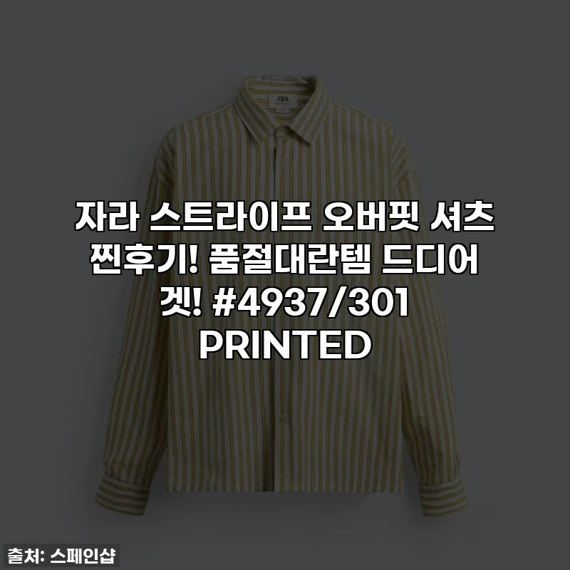 자라 스트라이프 오버핏 셔츠 찐후기! 품절대란템 드디어 겟! #4937/301 PRINTED