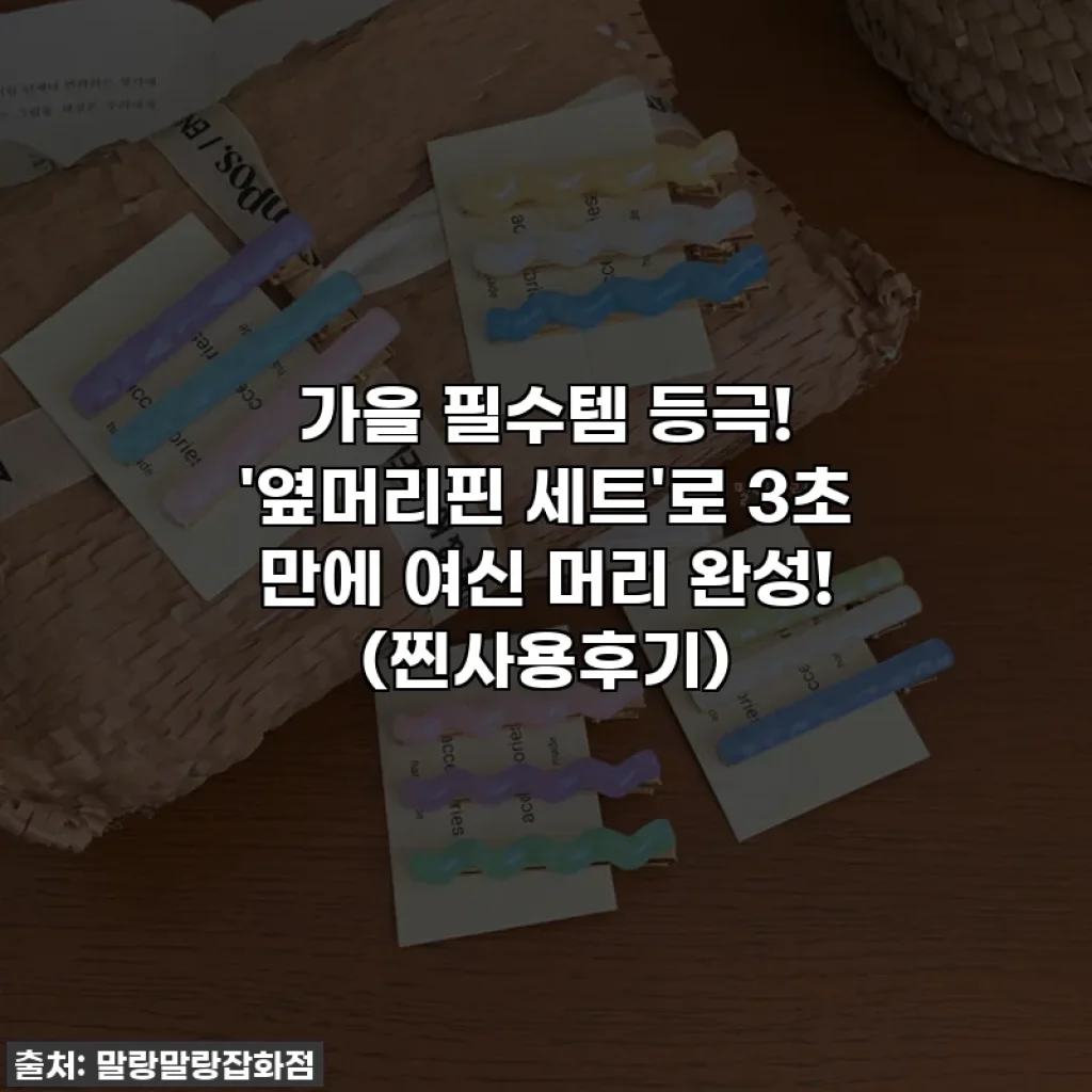 가을 필수템 등극! '옆머리핀 세트'로 3초 만에 여신 머리 완성! (찐사용후기)