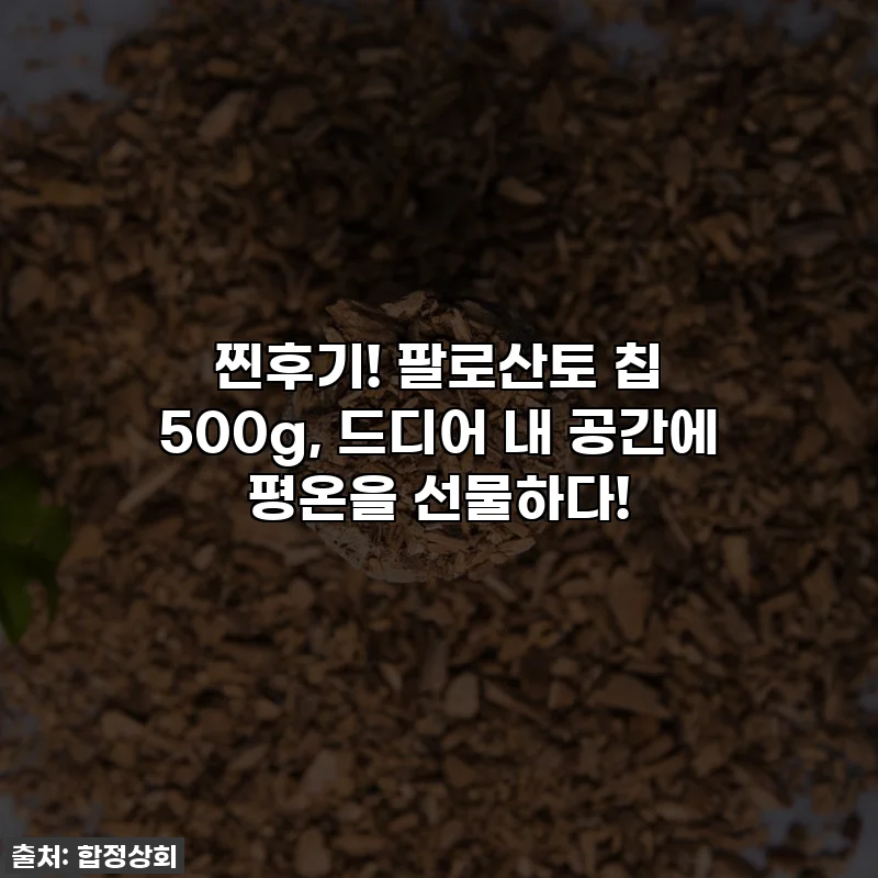 찐후기! 팔로산토 칩 500g, 드디어 내 공간에 평온을 선물하다!