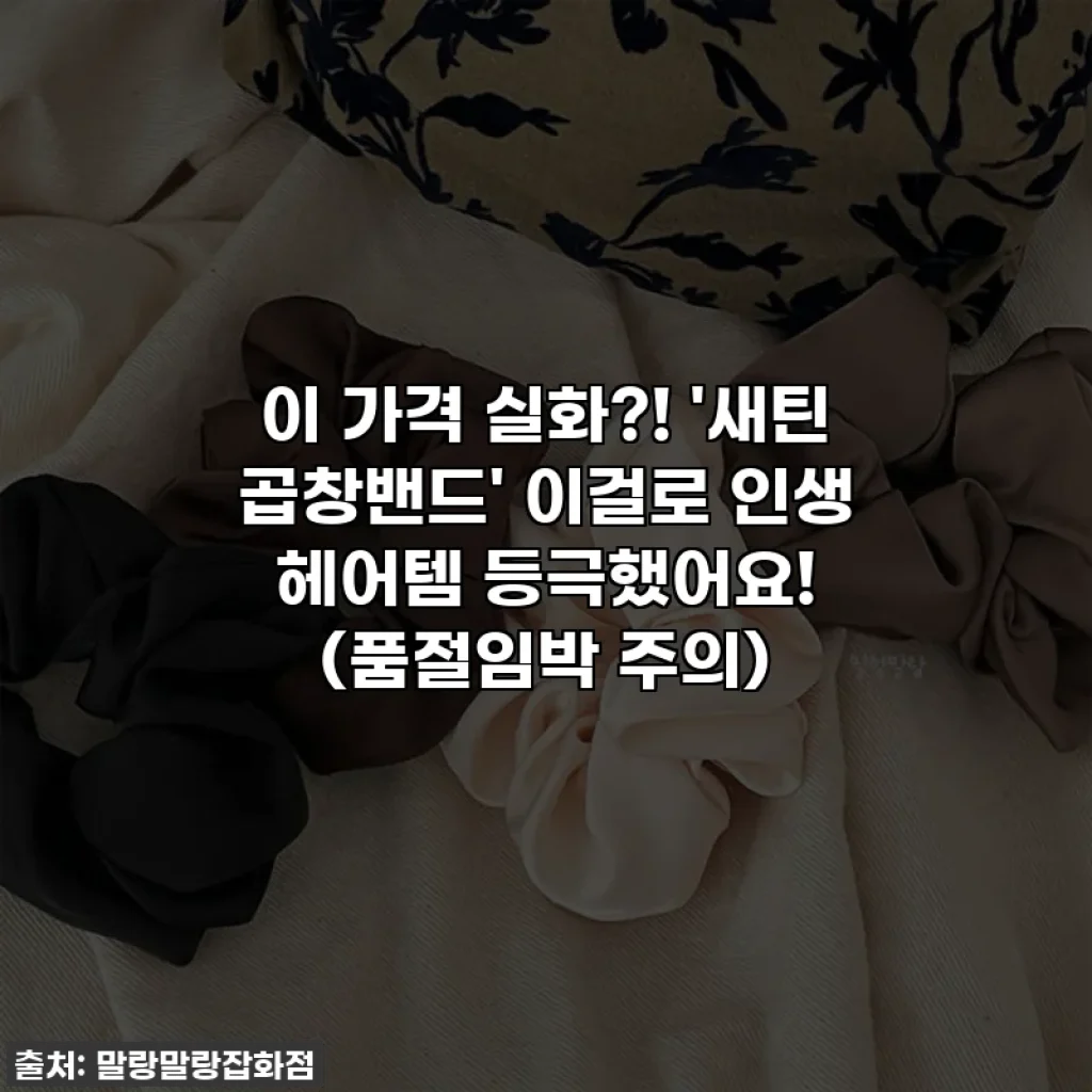 이 가격 실화?! '새틴 곱창밴드' 이걸로 인생 헤어템 등극했어요! (품절임박 주의)