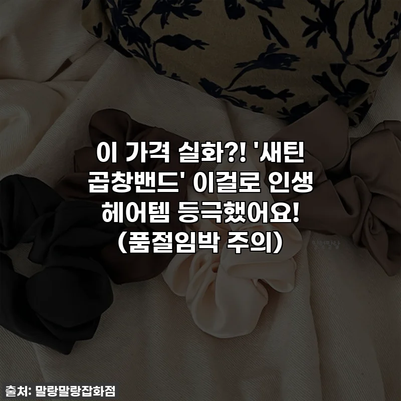 이 가격 실화?! '새틴 곱창밴드' 이걸로 인생 헤어템 등극했어요! (품절임박 주의)