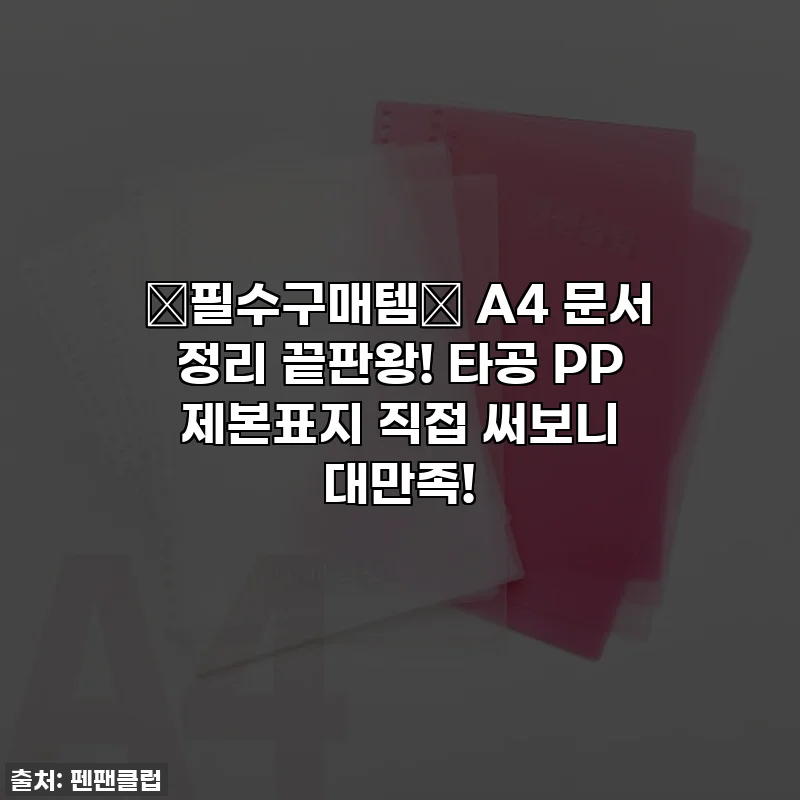 💖필수구매템💖 A4 문서 정리 끝판왕! 타공 PP 제본표지 직접 써보니 대만족!