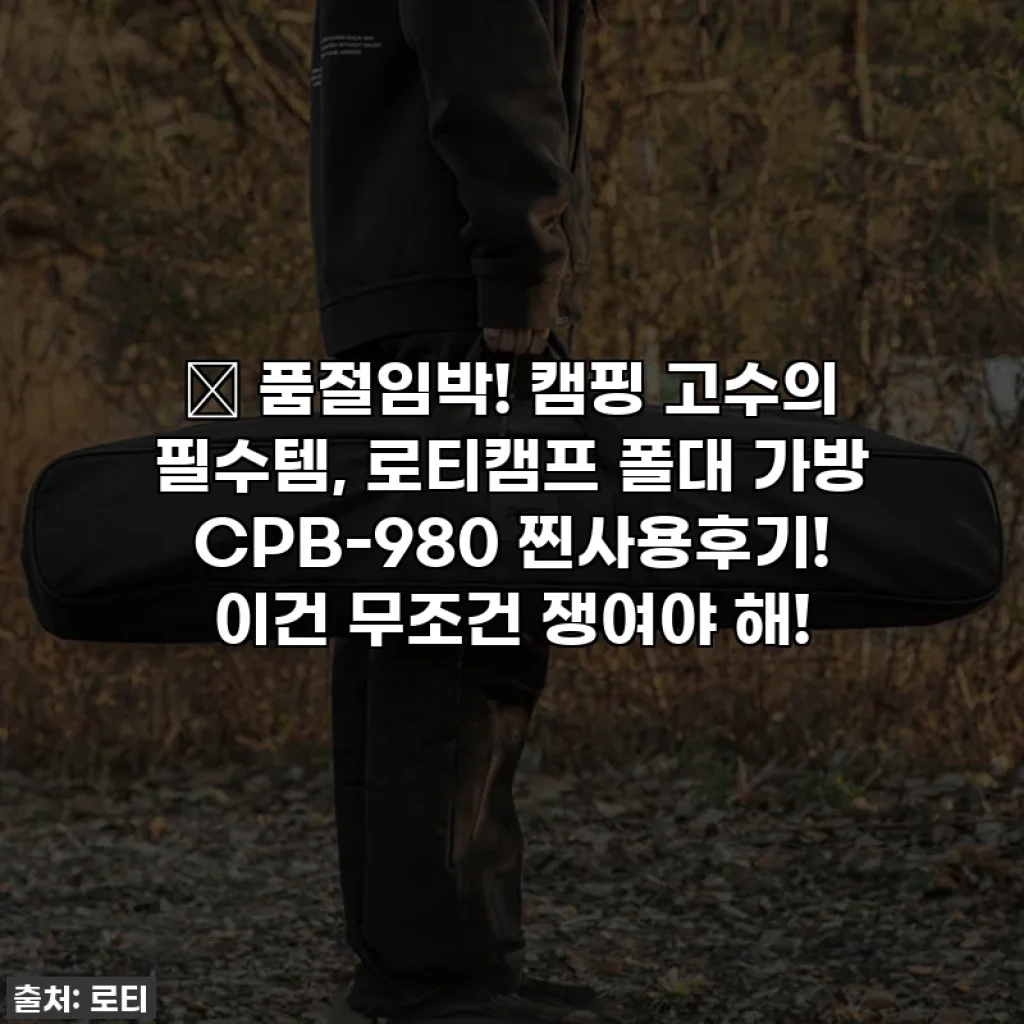 🔥 품절임박! 캠핑 고수의 필수템, 로티캠프 폴대 가방 CPB-980 찐사용후기! 이건 무조건 쟁여야 해!