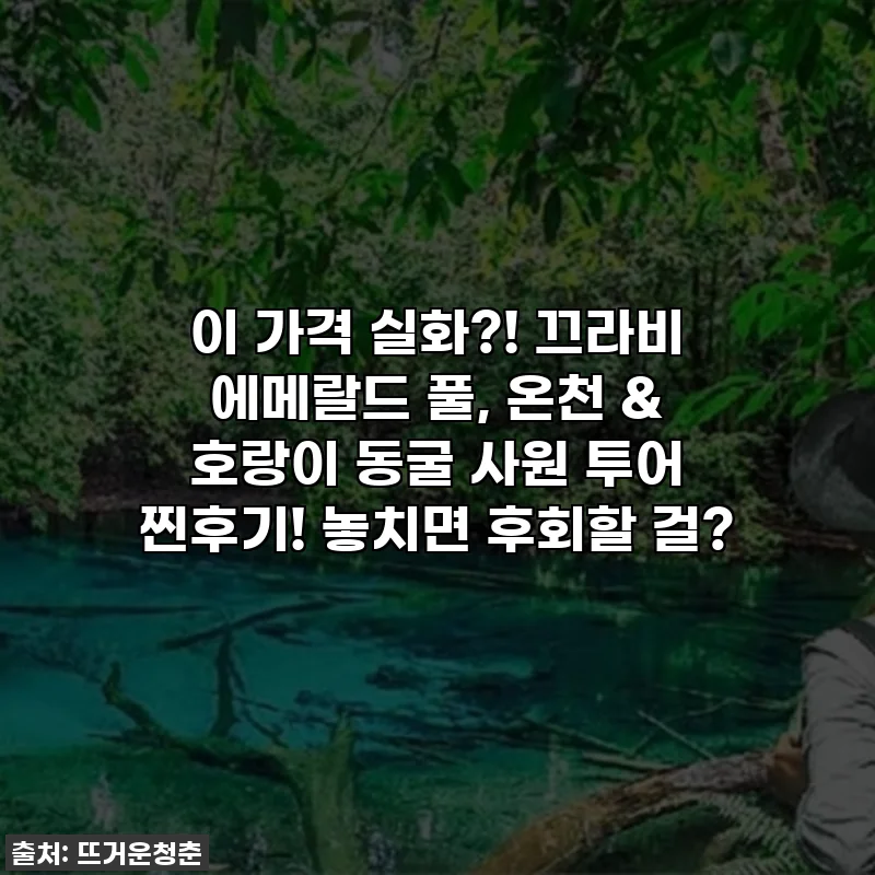 이 가격 실화?! 끄라비 에메랄드 풀, 온천 & 호랑이 동굴 사원 투어 찐후기! 놓치면 후회할 걸?
