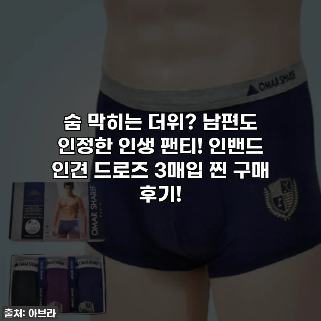 숨 막히는 더위? 남편도 인정한 인생 팬티! 인밴드 인견 드로즈 3매입 찐 구매 후기!