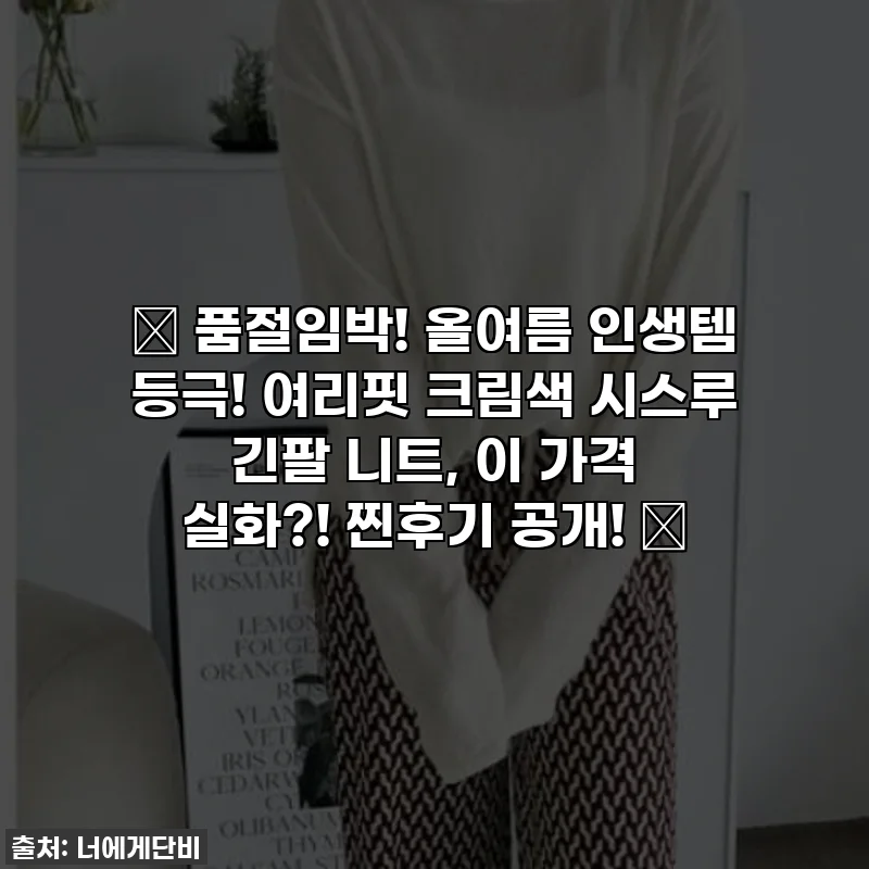 ✨ 품절임박! 올여름 인생템 등극! 여리핏 크림색 시스루 긴팔 니트, 이 가격 실화?! 찐후기 공개! ✨