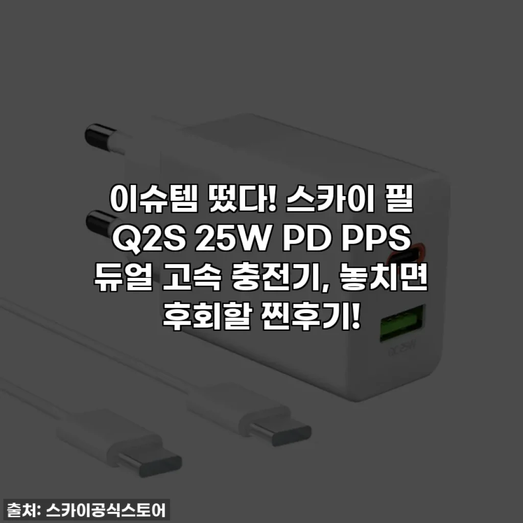 이슈템 떴다! 스카이 필 Q2S 25W PD PPS 듀얼 고속 충전기, 놓치면 후회할 찐후기!