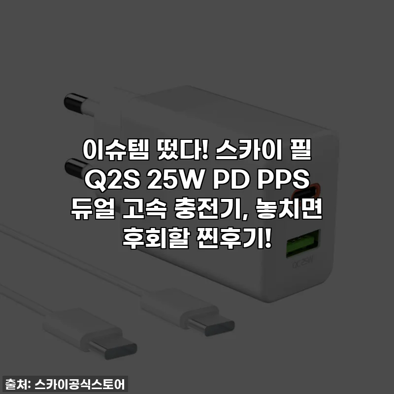 이슈템 떴다! 스카이 필 Q2S 25W PD PPS 듀얼 고속 충전기, 놓치면 후회할 찐후기!