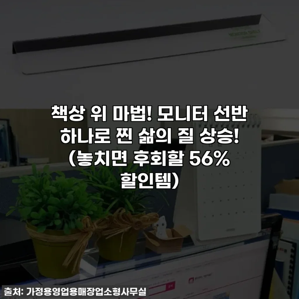 책상 위 마법! 모니터 선반 하나로 찐 삶의 질 상승! (놓치면 후회할 56% 할인템)