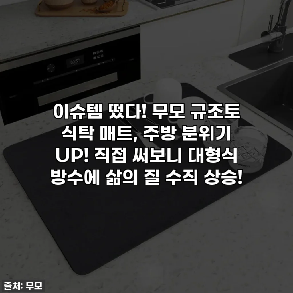 이슈템 떴다! 무모 규조토 식탁 매트, 주방 분위기 UP! 직접 써보니 대형식 방수에 삶의 질 수직 상승!