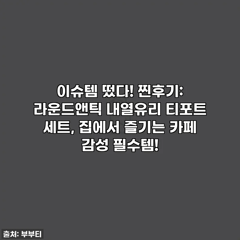 이슈템 떴다! 찐후기: 라운드앤틱 내열유리 티포트 세트, 집에서 즐기는 카페 감성 필수템!