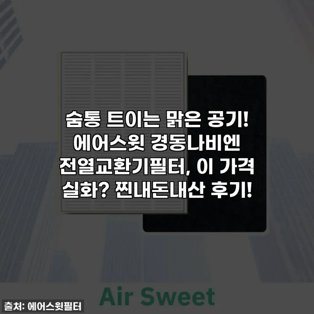 숨통 트이는 맑은 공기! 에어스윗 경동나비엔 전열교환기필터, 이 가격 실화? 찐내돈내산 후기!