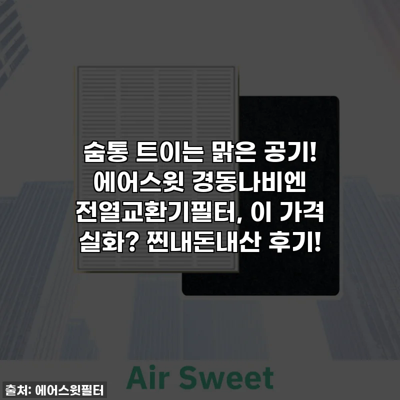 숨통 트이는 맑은 공기! 에어스윗 경동나비엔 전열교환기필터, 이 가격 실화? 찐내돈내산 후기!