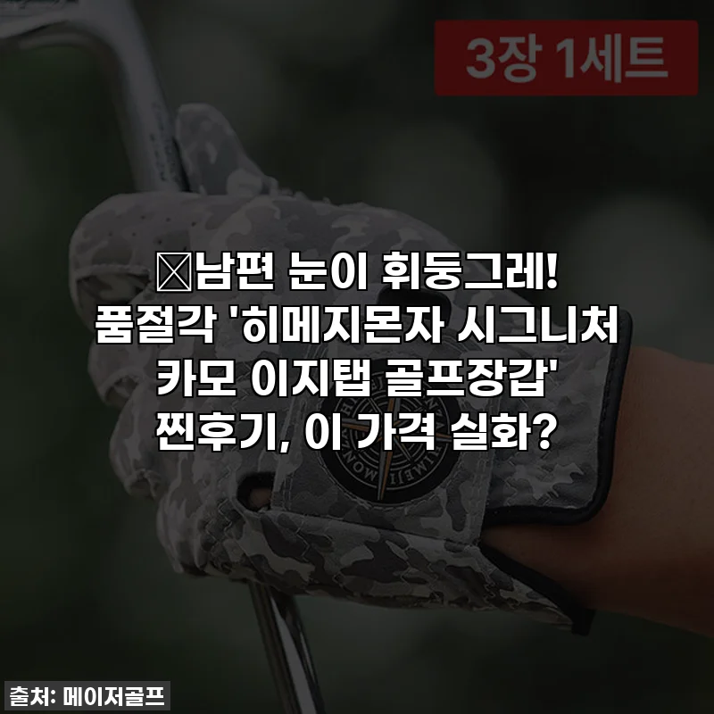 🎁남편 눈이 휘둥그레! 품절각 '히메지몬자 시그니처 카모 이지탭 골프장갑' 찐후기, 이 가격 실화?