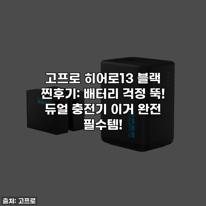 고프로 히어로13 블랙 찐후기: 배터리 걱정 뚝! 듀얼 충전기 이거 완전 필수템!