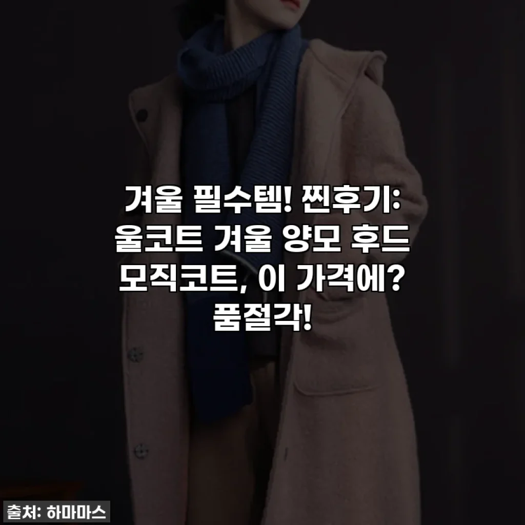 겨울 필수템! 찐후기: 울코트 겨울 양모 후드 모직코트, 이 가격에? 품절각!