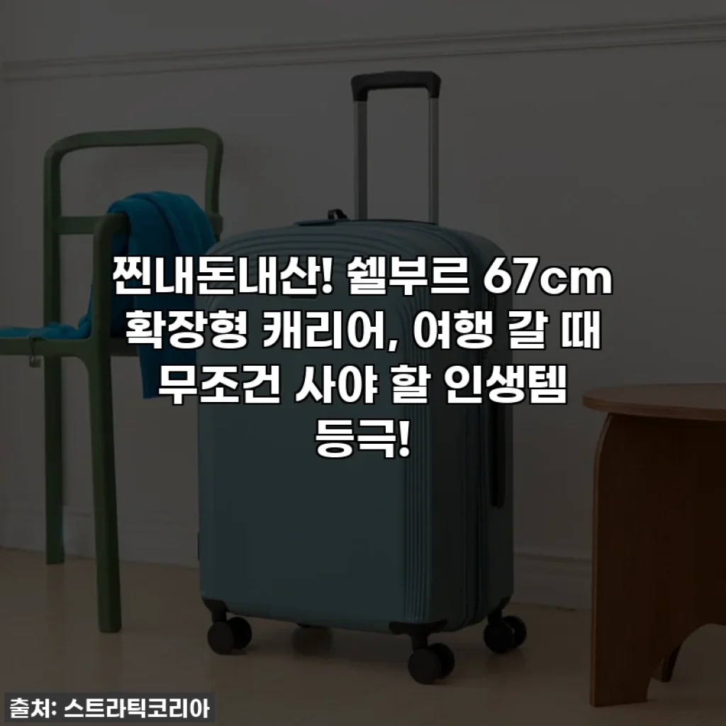 찐내돈내산! 쉘부르 67cm 확장형 캐리어, 여행 갈 때 무조건 사야 할 인생템 등극!