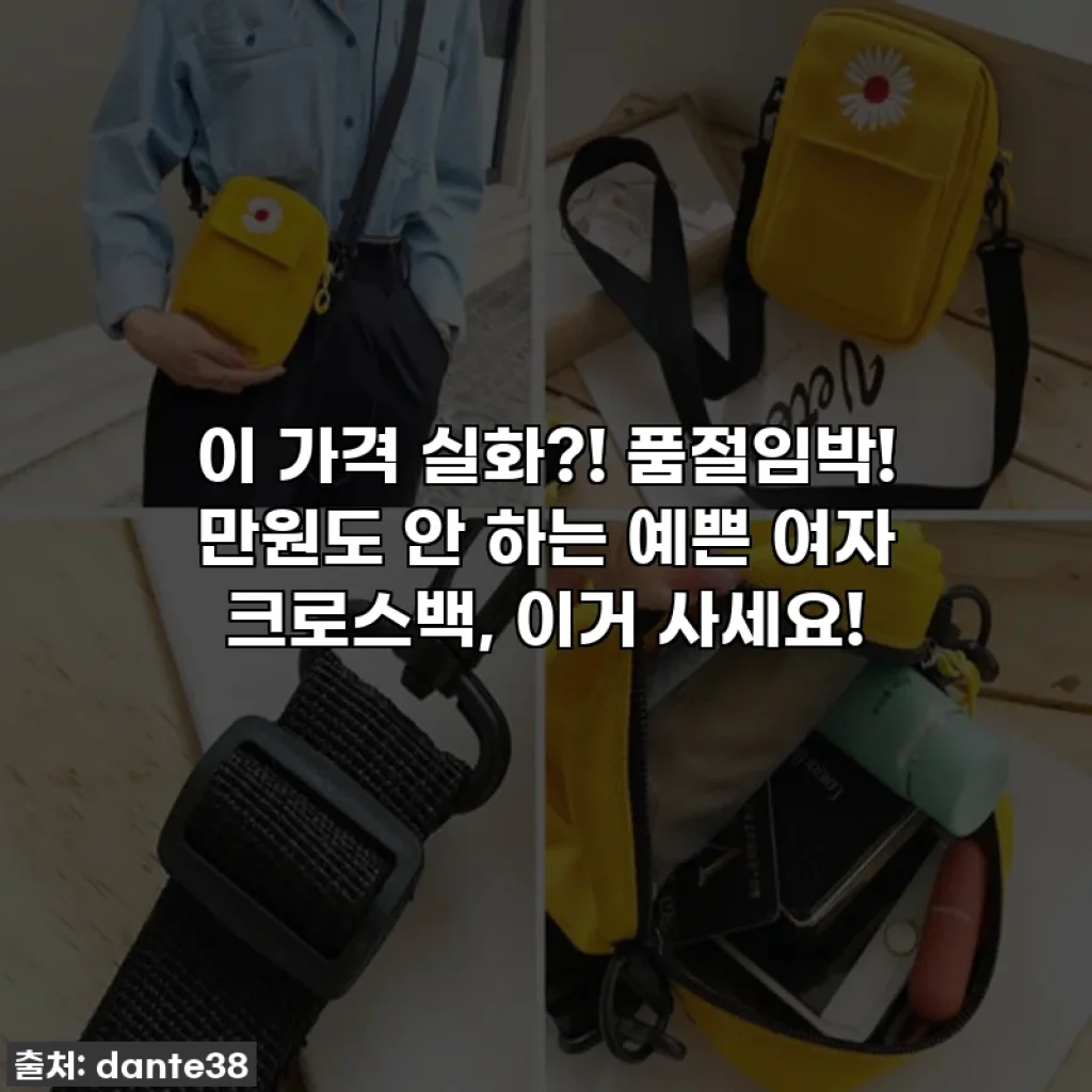 이 가격 실화?! 품절임박! 만원도 안 하는 예쁜 여자 크로스백, 이거 사세요!