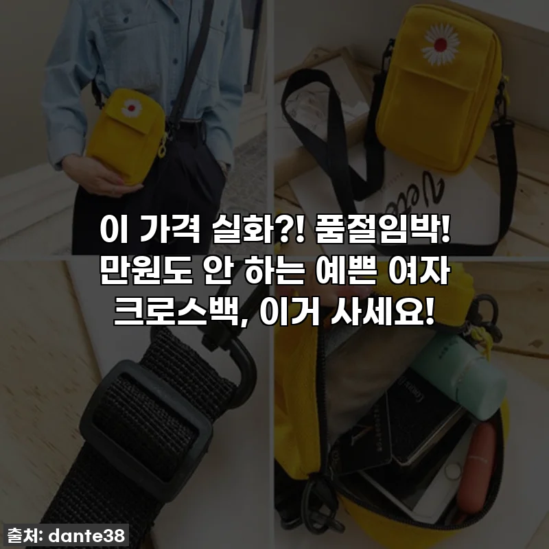 이 가격 실화?! 품절임박! 만원도 안 하는 예쁜 여자 크로스백, 이거 사세요!