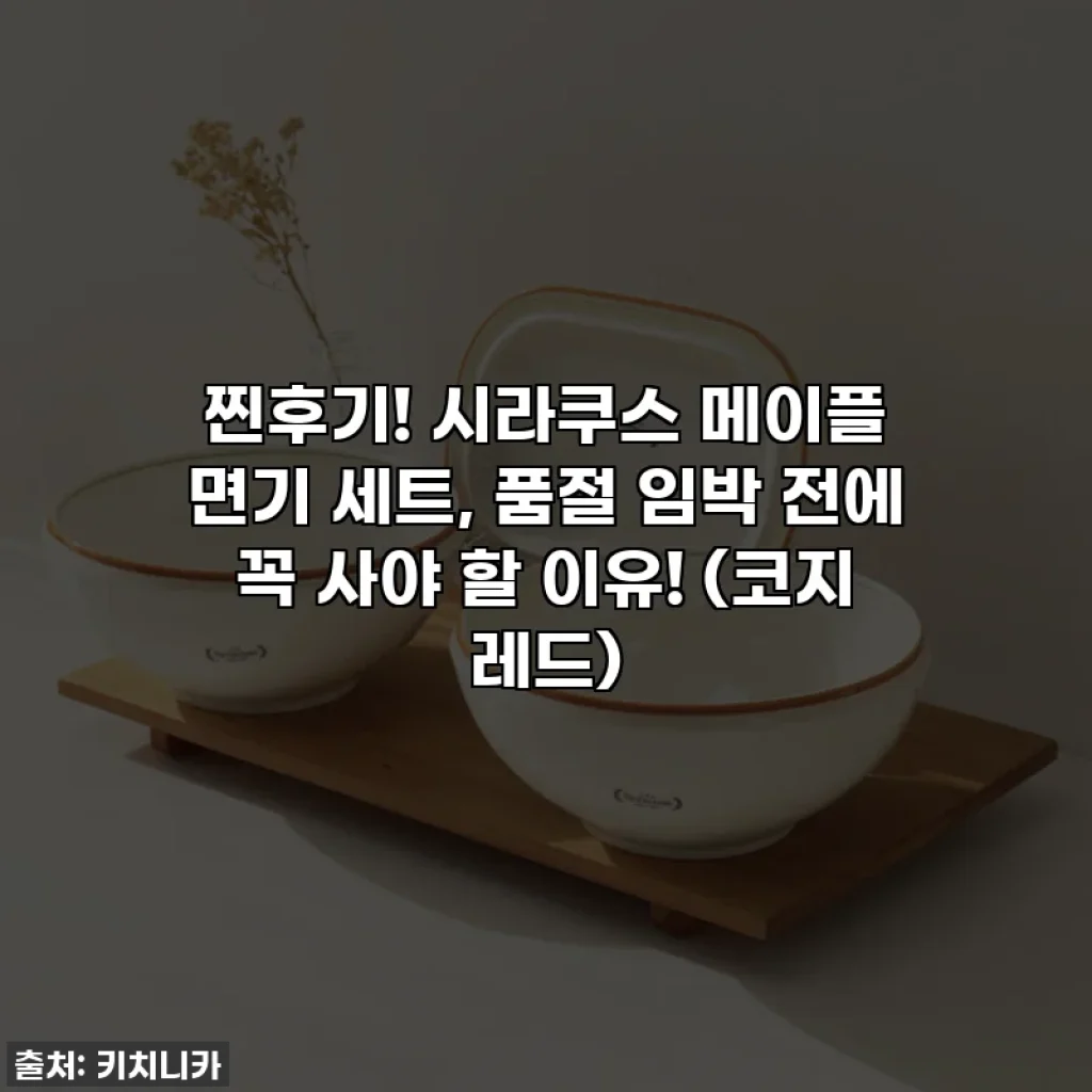 찐후기! 시라쿠스 메이플 면기 세트, 품절 임박 전에 꼭 사야 할 이유! (코지 레드)