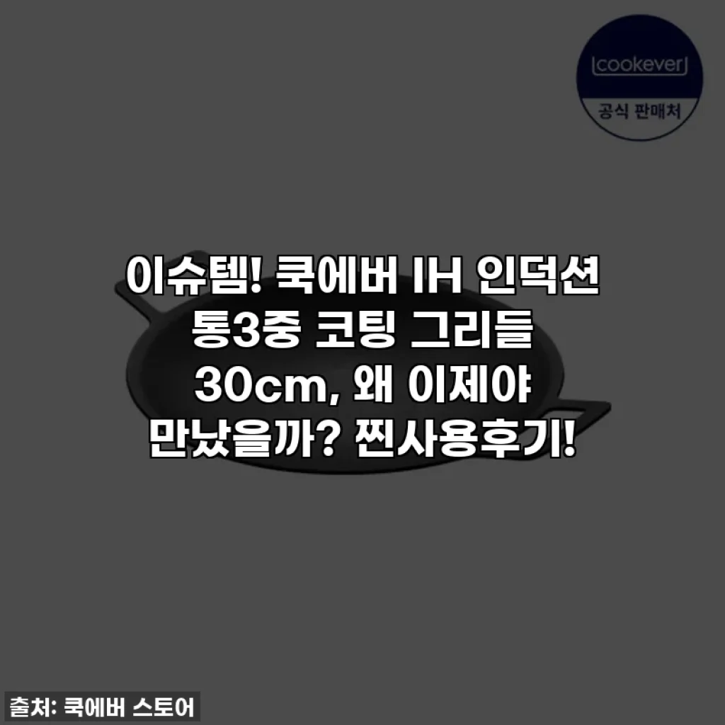 이슈템! 쿡에버 IH 인덕션 통3중 코팅 그리들 30cm, 왜 이제야 만났을까? 찐사용후기!