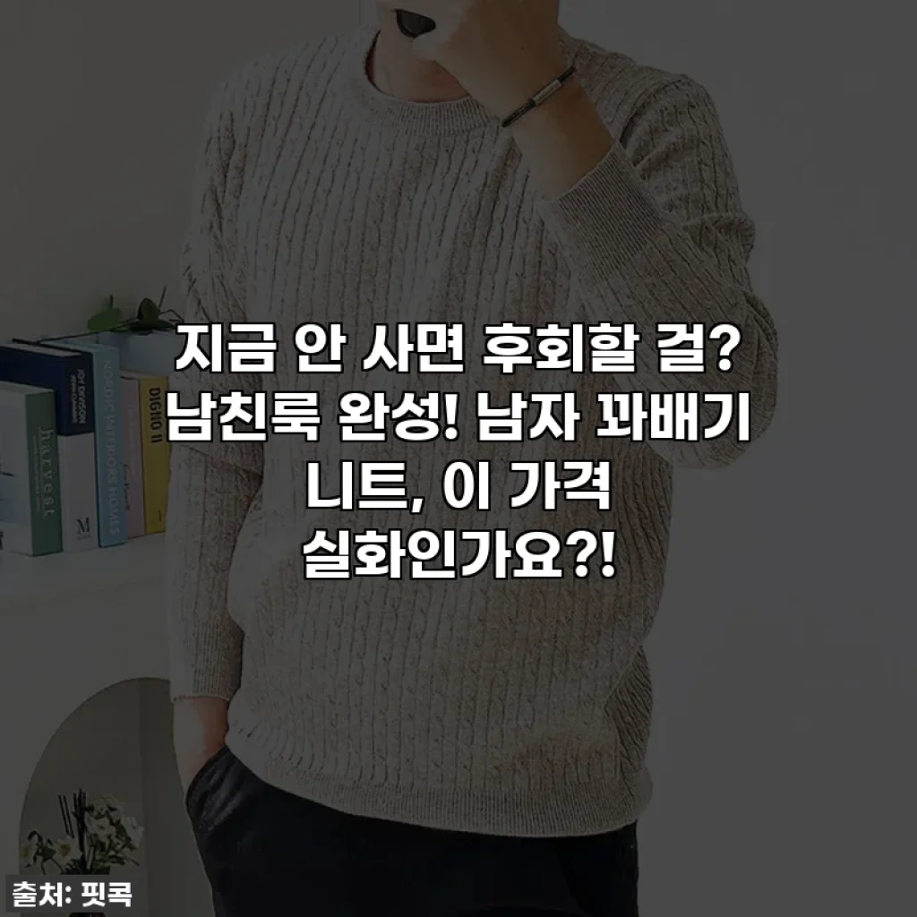 지금 안 사면 후회할 걸? 남친룩 완성! 남자 꽈배기 니트, 이 가격 실화인가요?!