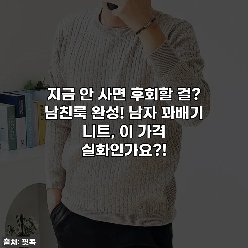 지금 안 사면 후회할 걸? 남친룩 완성! 남자 꽈배기 니트, 이 가격 실화인가요?!