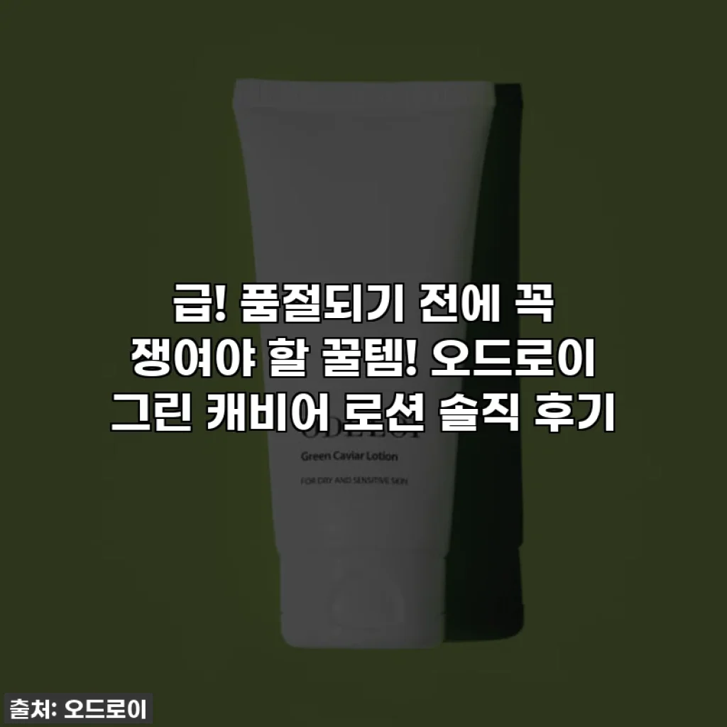 급! 품절되기 전에 꼭 쟁여야 할 꿀템! 오드로이 그린 캐비어 로션 솔직 후기
