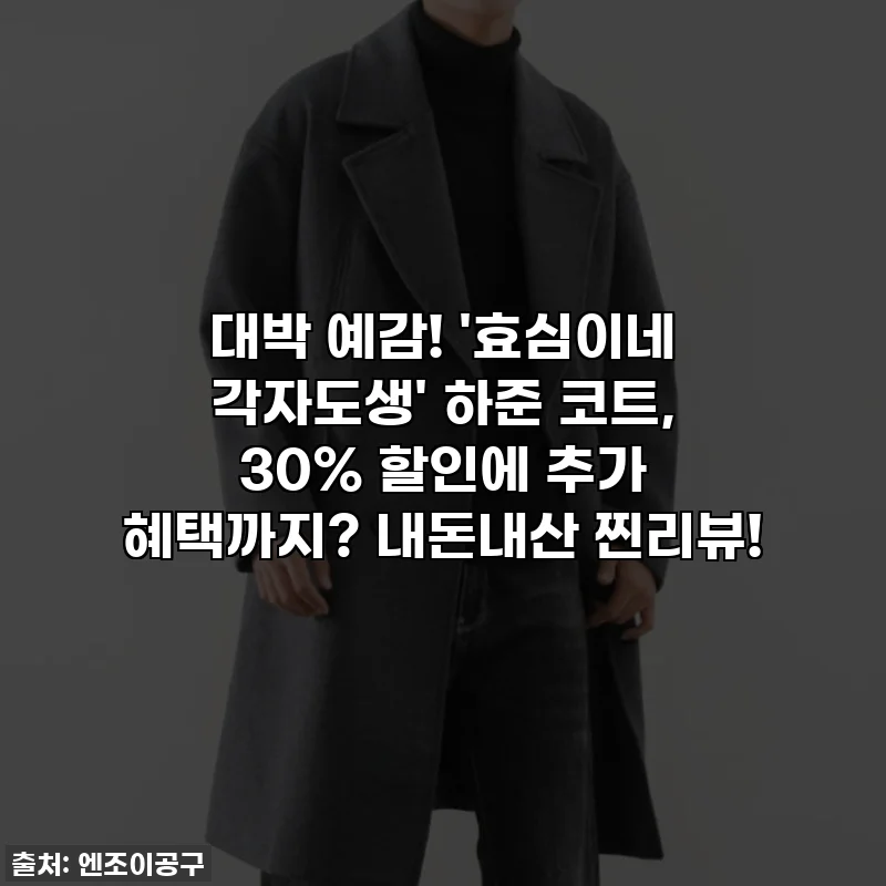 대박 예감! '효심이네 각자도생' 하준 코트, 30% 할인에 추가 혜택까지? 내돈내산 찐리뷰!