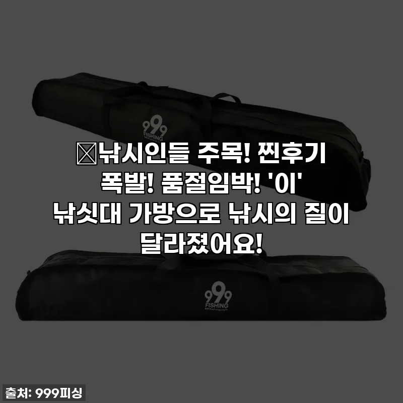 🔥낚시인들 주목! 찐후기 폭발! 품절임박! '이' 낚싯대 가방으로 낚시의 질이 달라졌어요!
