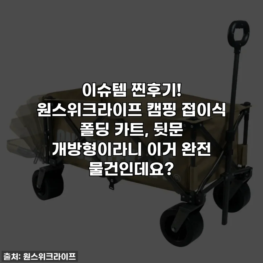 이슈템 찐후기! 원스위크라이프 캠핑 접이식 폴딩 카트, 뒷문 개방형이라니 이거 완전 물건인데요?