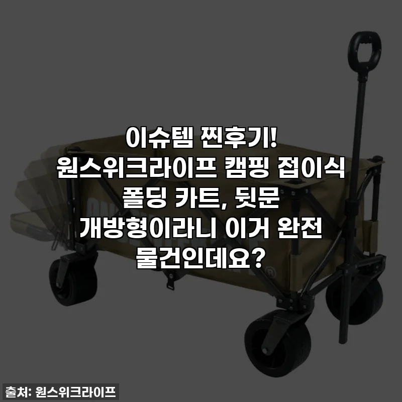 이슈템 찐후기! 원스위크라이프 캠핑 접이식 폴딩 카트, 뒷문 개방형이라니 이거 완전 물건인데요?