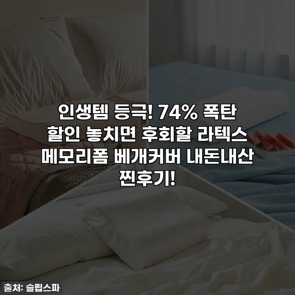 인생템 등극! 74% 폭탄 할인 놓치면 후회할 라텍스 메모리폼 베개커버 내돈내산 찐후기!