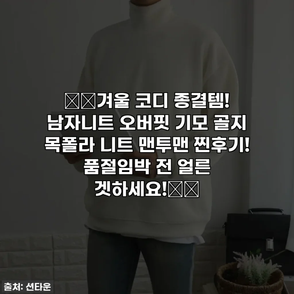 ❄️겨울 코디 종결템! 남자니트 오버핏 기모 골지 목폴라 니트 맨투맨 찐후기! 품절임박 전 얼른 겟하세요!❄️
