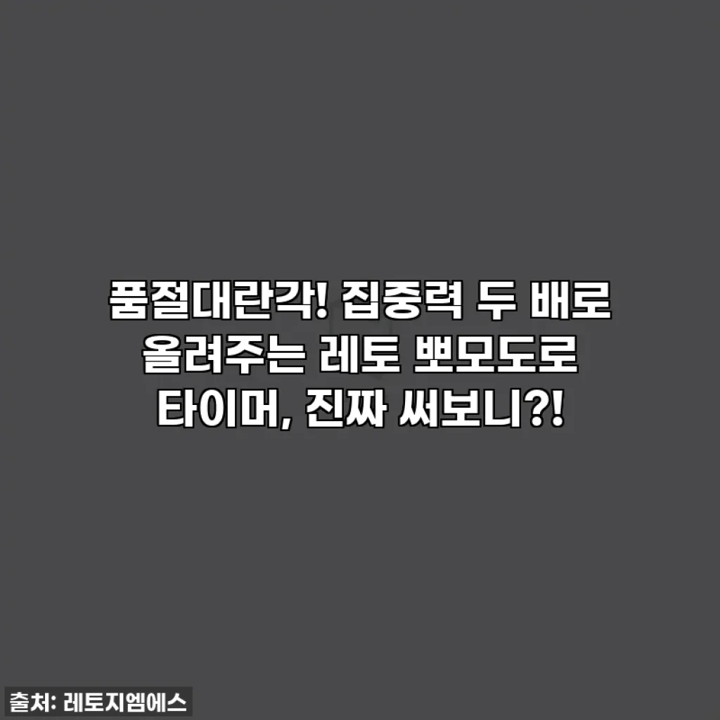 품절대란각! 집중력 두 배로 올려주는 레토 뽀모도로 타이머, 진짜 써보니?!