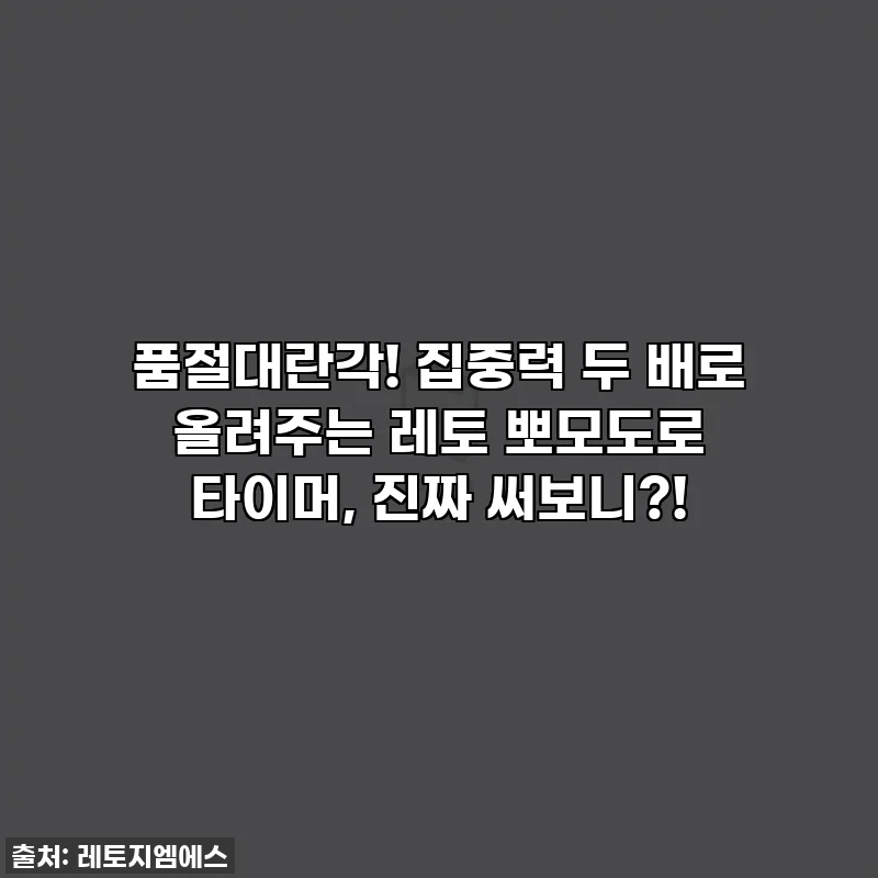 품절대란각! 집중력 두 배로 올려주는 레토 뽀모도로 타이머, 진짜 써보니?!