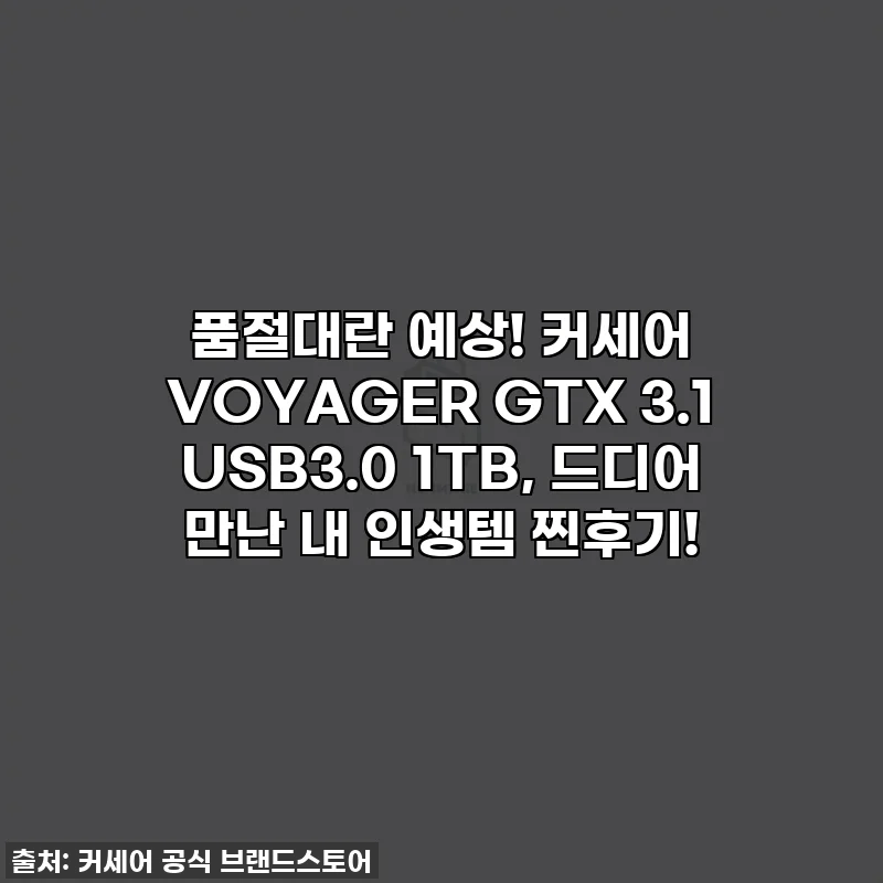 품절대란 예상! 커세어 VOYAGER GTX 3.1 USB3.0 1TB, 드디어 만난 내 인생템 찐후기!