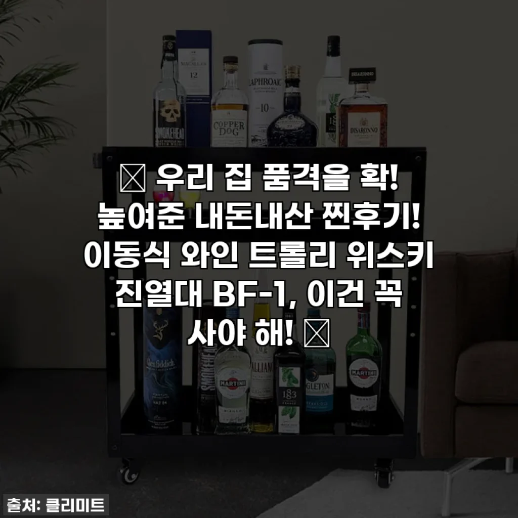 ✨ 우리 집 품격을 확! 높여준 내돈내산 찐후기! 이동식 와인 트롤리 위스키 진열대 BF-1, 이건 꼭 사야 해! ✨